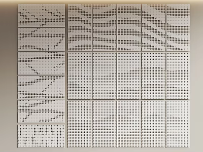 Forest gradient orifice plate branch random gradient orifice plate landscape perforated plate landscape painting orifice plate punching wall plate hollow plate punching aluminum plate 3d model