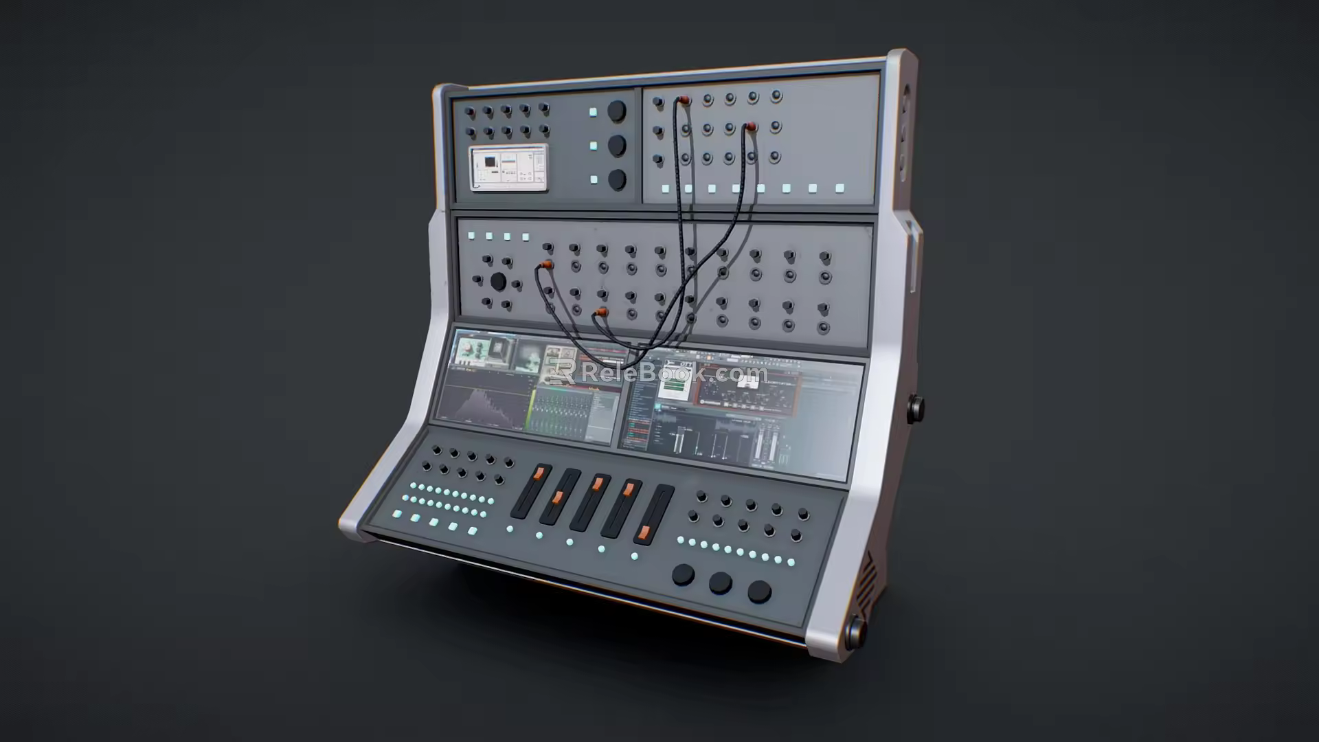 Synthesizer Tuner Mixer Distribution Box Central Control Distribution Cabinet Controller Console Main Console Low Face Number Low Mold Simple Mold Video Level Realism 3d model