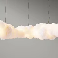 Elegant White Cloud Shaped Pendant Light Hanging With Soft Light For Living Room