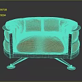 Modern Orange Upholstered Chair With Sleek Metal Frame And Soft Cushion Design