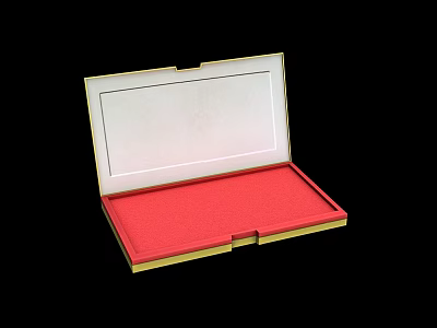 Open Box With Red Interior And Gold Trim For Storage Or Gift Packaging 3d model