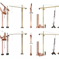Heavy Duty Industrial Cranes With Tower Structures And Various Boom Arms For Construction