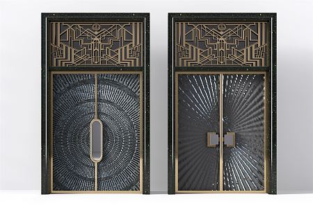 Light Luxury Double Door Double Door Gate 3d model