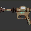 Steampunk Copper Red Gun With Metallic Barrel Rustic Grip And Control Panel