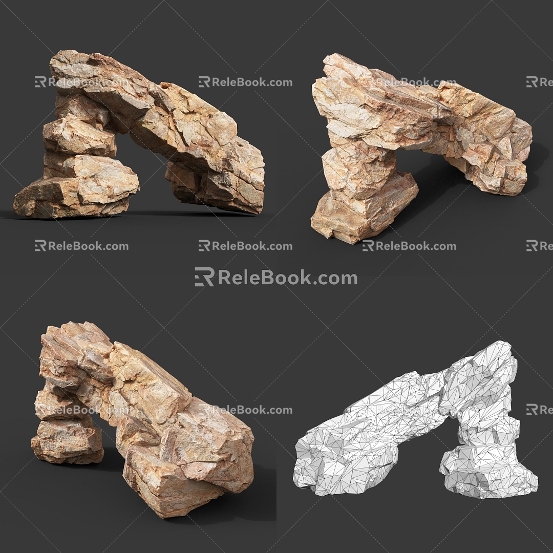 Rock Stone Stone Natural Landscape Rockery 3d model