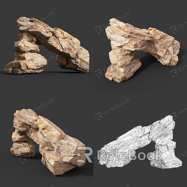 Rock Stone Stone Natural Landscape Rockery model