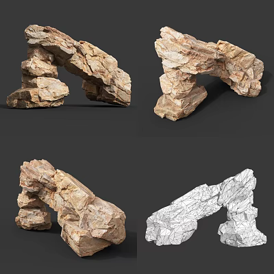 Stone Wood Arch Architectural Designs With Various Styles And Detailed Models 3d model