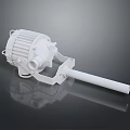 Modern White Furniture Lamp With Cylindrical Body And Rod Shaped Arm On Black Surface