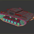 Detailed Metallic Tank With Tracks Turret Armored Hull And Exterior Design