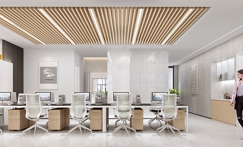 modern public office area office open office area 3d model