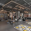 Modern Gym Interior Featuring Fitness Equipment Training Markers And Strong Theme