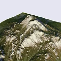 Garden Landscape Featuring Rocky Mountain Peaks And Lush Green Natural Slopes