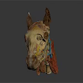 Horse Head Anatomy Model Showing Organs Muscles Skeleton Vessels And Hair Structure