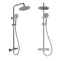 Modern Rain Shower Head Set With Handheld Sprayer And Adjustable Mounting Bracket 3d model