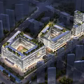 Aerial Planning View Of Modern Urban Buildings With Green Roof Design