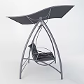 Outdoor Play Equipment Garden Swing With Metal Frame Black Mesh Bench And Canopy