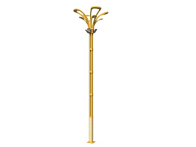 Golden Decorative Street Lamp As Urban Public Facility For Outdoor Lighting 3d model
