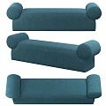 Teal Upholstered Lounge Chair With Curved Armrests And Soft Comfortable Design