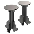 Modern Wooden Side Tables With Dark Brown And Black Finish And Unique Leg Design