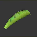 Vibrant Green Pea Pod With Fresh Round Peas On Dark Background