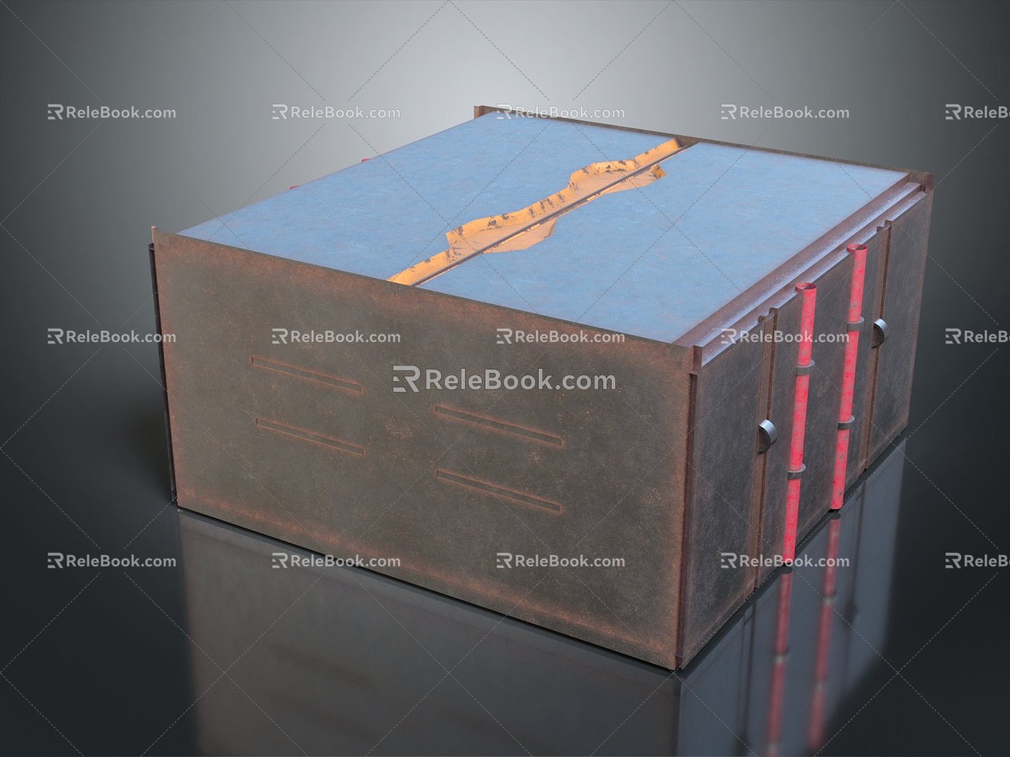 Industrial LOFT toolbox iron box iron box iron trunk box model