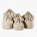 Multiple Natural Linen Drawstring Bags for Practical Household Storage Use