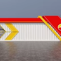 4S Dealership With Red Roof White Body Car Wash Exit Reception Entrance And White Sedan