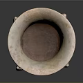 Ancient Bronze Vessel With Intricate Carvings Dual Handles And Square Base