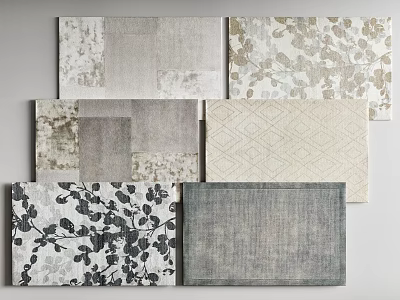 Square Rugs With Various Patterns And Neutral Colors For Modern Interior Decor 3d model