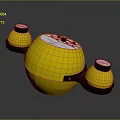 Yellow Electronic Gadget With Round Main Body Multiple White Top Components And Black Accents