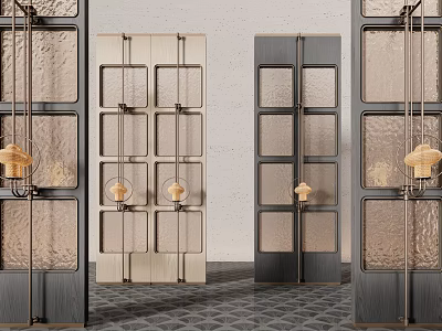 Modern water ripple glass screen 3d model