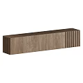 Modern Storage Cabinets With Herringbone Pattern Vertical Slats And Wood Grain Finish 3d model