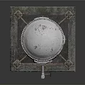 Detailed White Dome Tower Structure With Metal Framework And Stone Base