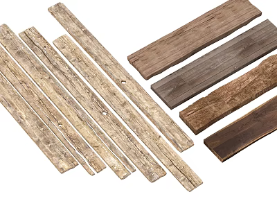 Natural Stone and Wood Materials with Various Textured Planks for Decorative Use 3d model