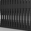Black Modern Room Divider With Slatted Geometric Design In White Interior
