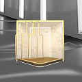 Modern Elegant Photo Spot With Golden Frame Transparent Panels And Patterns