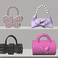 Fashion Handbags With Colorful Designs Butterfly Heart Crab Shapes And Pearl Handles