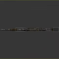 Futuristic Tactical Weapon With Sniper Scope Metallic Finish And Decorative Patterns