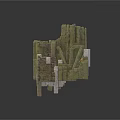 Modern Rock Structure Design With Stone Stairs Moss Covered Rocks Green Plants And Broken Elements