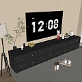 Modern Black TV Cabinet Sideboard Balcony Cabinet Storage Cabinet Entrance Cabinet 3d model