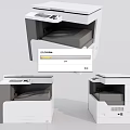 White Multifunctional Office Appliances With Modern Design And Different Angles 3d model