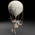 Classic Hot Air Balloon Design With Diamond Pattern And Hanging Basket Structure