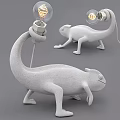 Creative Chameleon Shaped Table Lamp With Unique Design And Illuminated Bulb 3d model