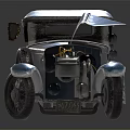 Vintage Classic Car With Old Style Grille Round Headlights And Chrome Details