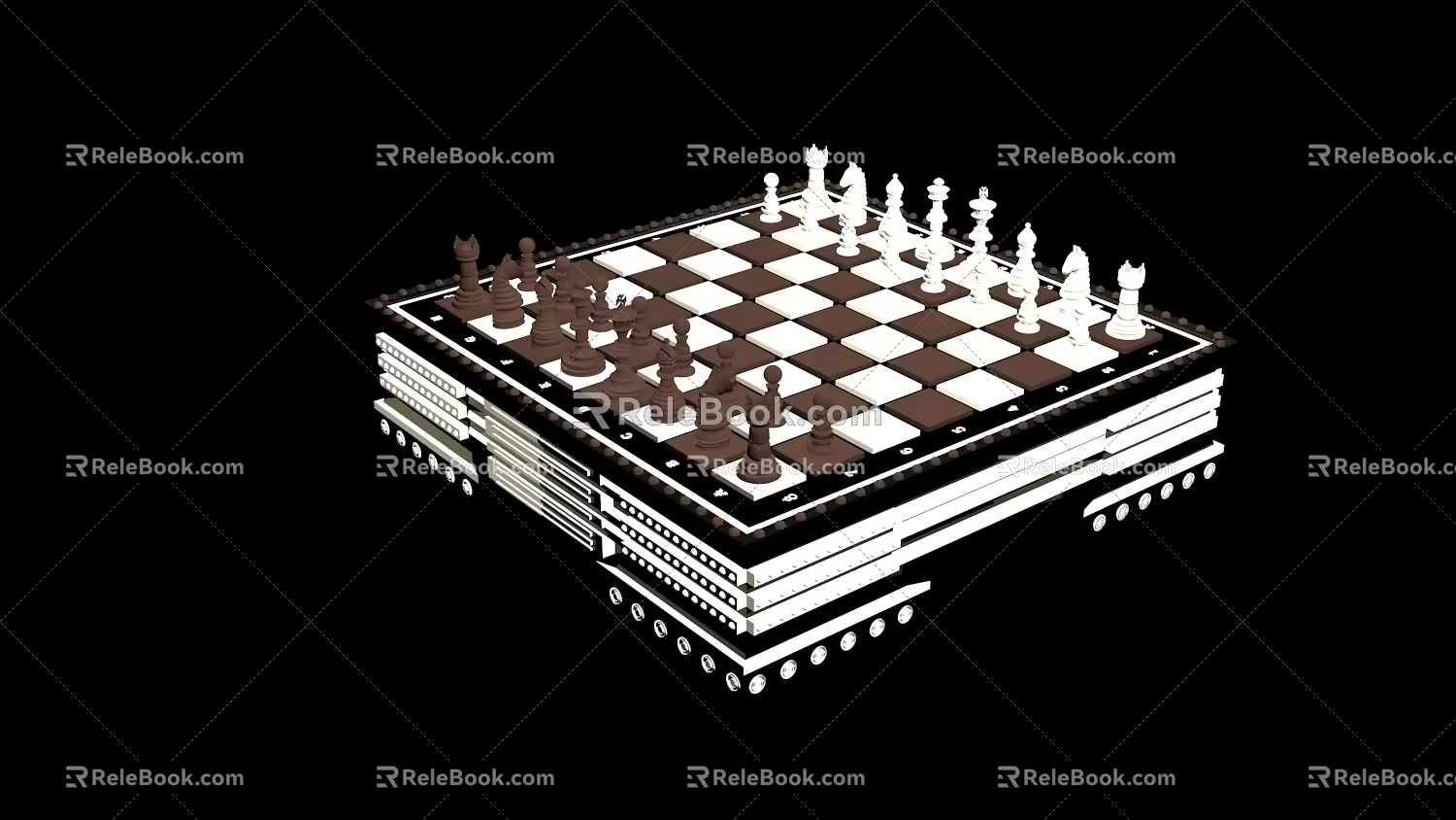 modern chess board 3d model