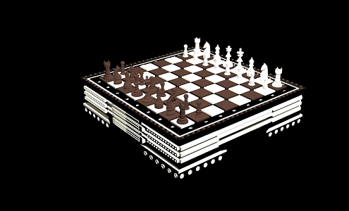 modern chess board 3d model