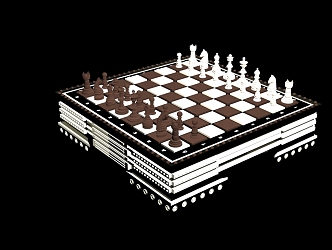 modern chess board 3d model