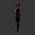 Three 3D Female Characters In Standing Pose With Outstretched Arms And Different Costumes