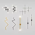 Modern Minimalist Wall Lamps With Geometric Cross Linear Design In Gold Black