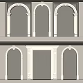 Classical Decorative Arches With Columns And Ornamental Wall Details For Interior Design